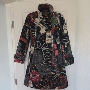 Desigual Abrigo Collage Jacquard Coat